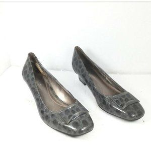 Natural Soul by Naturalizer Women's Heeled Shoes Croc Print Grey Size 7
